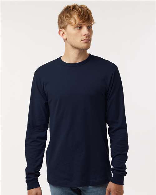 Unisex Fine Jersey Long Sleeve T-Shirt - Navy