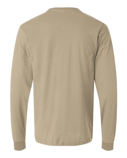 Unisex Fine Jersey Long Sleeve T-Shirt - Sand