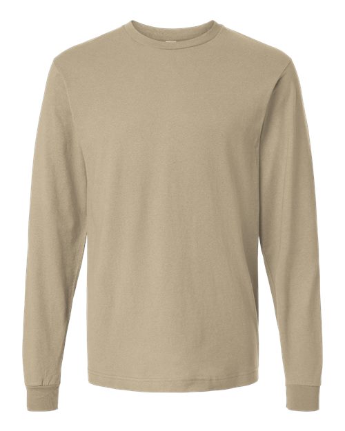 Unisex Fine Jersey Long Sleeve T-Shirt - Sand