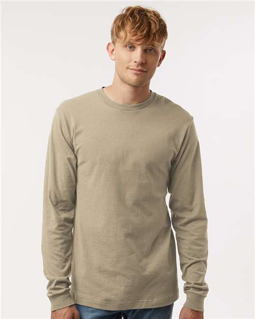 Unisex Fine Jersey Long Sleeve T-Shirt - Sand