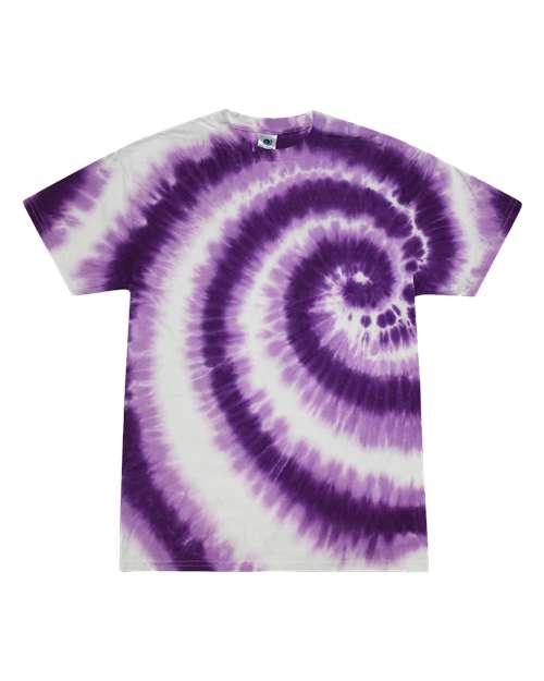 Unisex Multi-Color Tie-Dyed T-Shirt - Swirl Purple