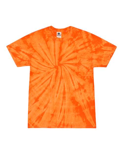 Unisex Multi-Color Tie-Dyed T-Shirt - Spider Orange