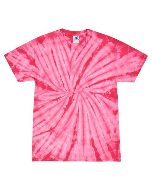 Unisex Multi-Color Tie-Dyed T-Shirt - Spider Pink