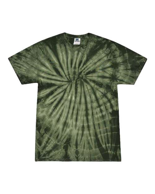 Unisex Multi-Color Tie-Dyed T-Shirt - Spider Green
