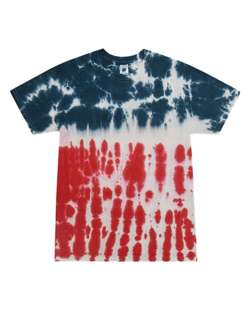Youth Multi-Color Tie-Dyed T-Shirt - Flag