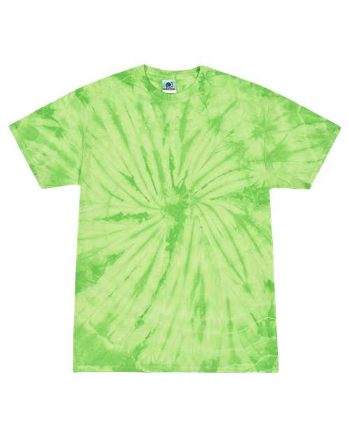 Youth Multi-Color Tie-Dyed T-Shirt - Spider Lime