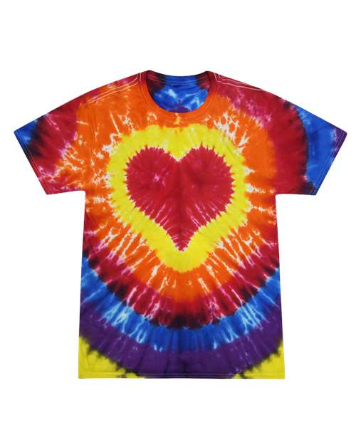 Unisex Shapes Tie-Dyed T-Shirt - Multicolor Heart