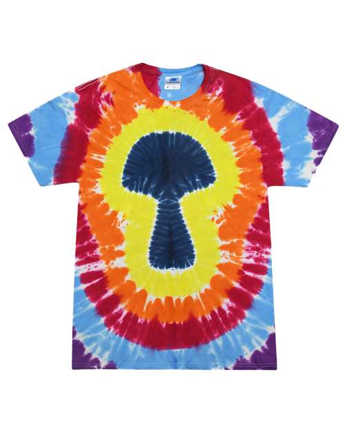 Unisex Shapes Tie-Dyed T-Shirt - Multicolor Mushroom