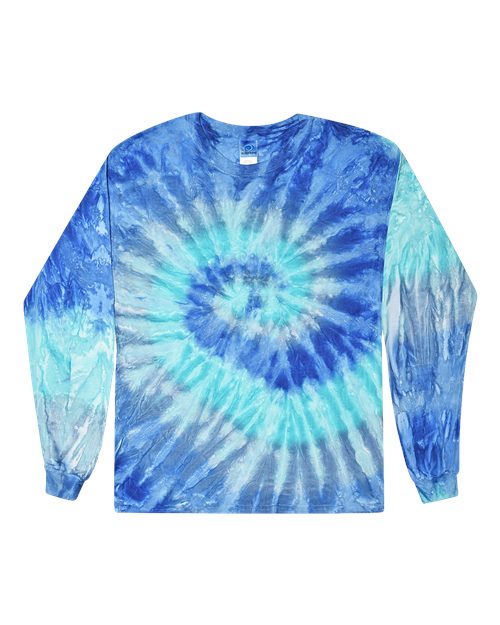 Unisex Tie-Dyed Long Sleeve T-Shirt - Blue Jerry