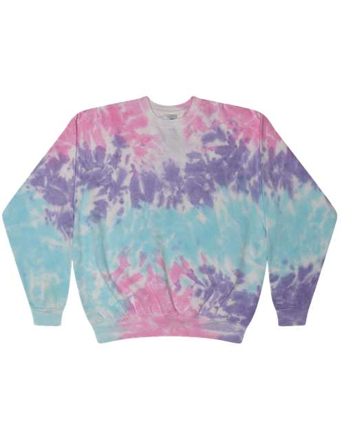 Unisex Tie-Dyed Fleece Crewneck Sweatshirt - Cotton Candy