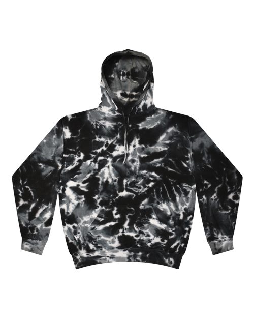 Unisex Tie-Dyed Hooded Sweatshirt - Multi Black