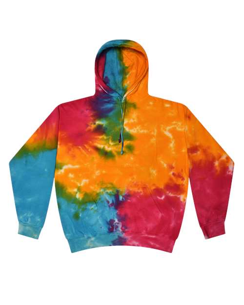 Unisex Tie-Dyed Hooded Sweatshirt - Multi Rainbow