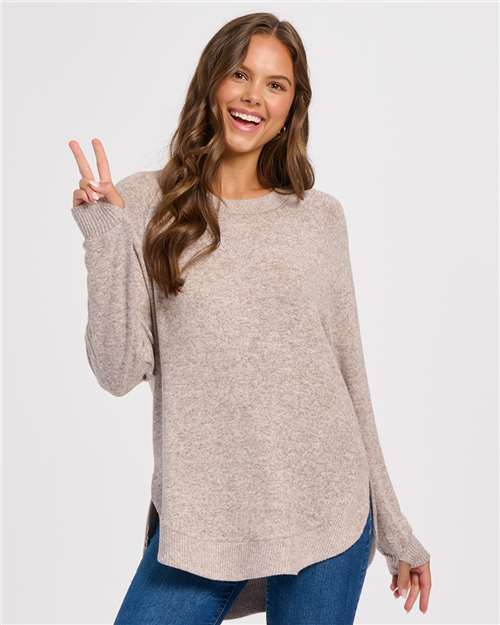 Women's Cuddle Oversize Pullover Sweater - Espresso Heather