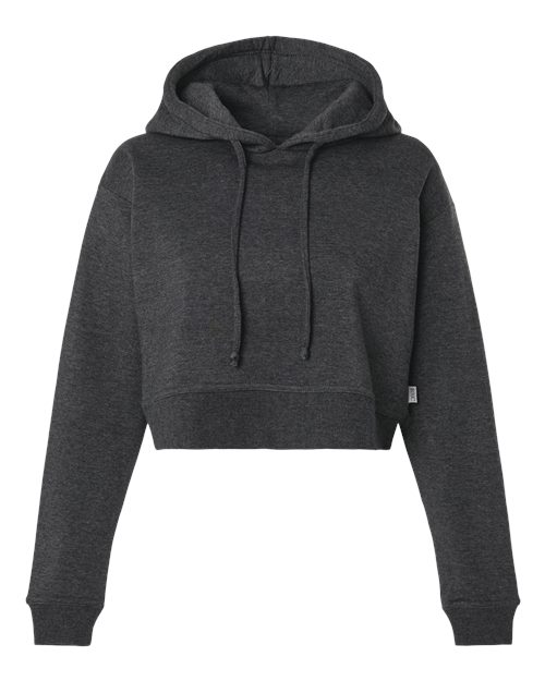 Women's Cropped Fleece Hooded Sweatshirt - Charcoal Heather
