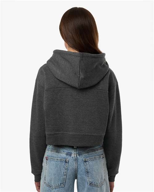 Women's Cropped Fleece Hooded Sweatshirt - Charcoal Heather