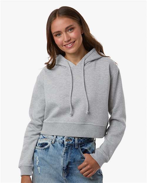 Women's Cropped Fleece Hooded Sweatshirt - Oxford Heather