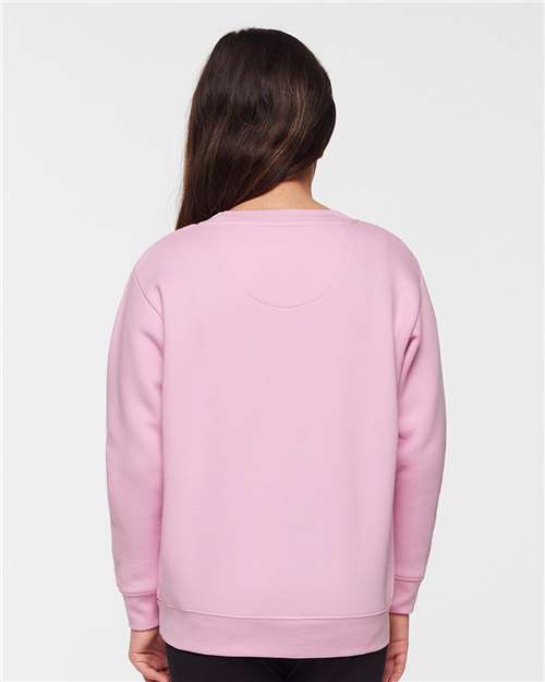 Youth Elevated Fleece Crewneck Sweatshirt - Pink