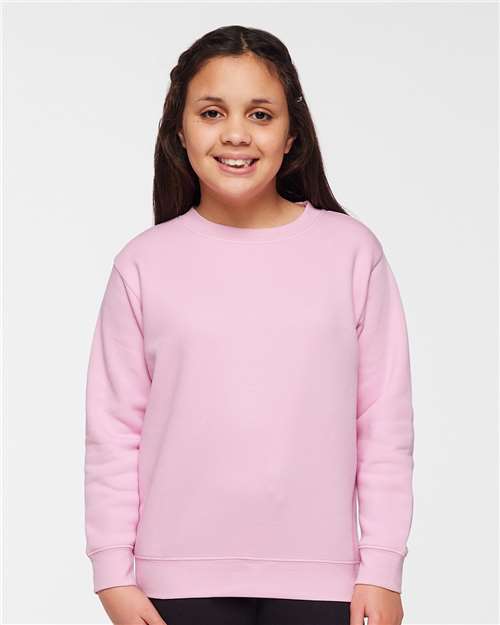 Youth Elevated Fleece Crewneck Sweatshirt - Pink