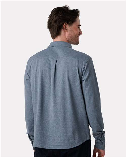 Men's Eco Button Down Shirt - Blue Rainbow