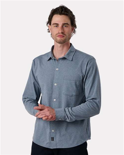Men's Eco Button Down Shirt - Blue Rainbow