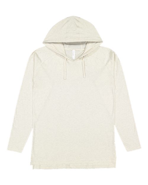 Men's Fine Jersey Hooded Long Sleeve Raglan T-Shirt - Natural Heather