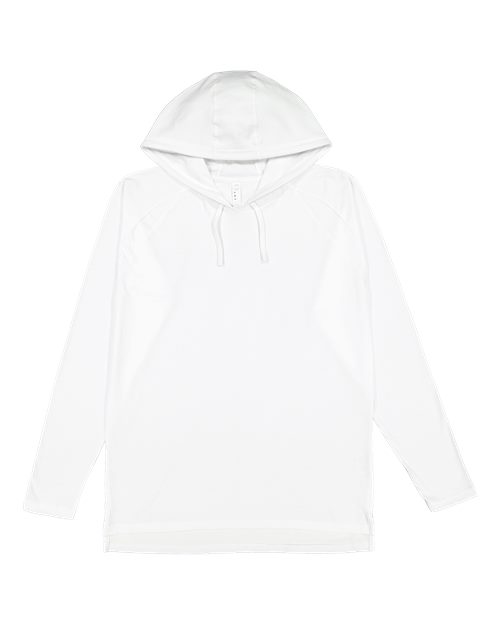 Men's Fine Jersey Hooded Long Sleeve Raglan T-Shirt - White