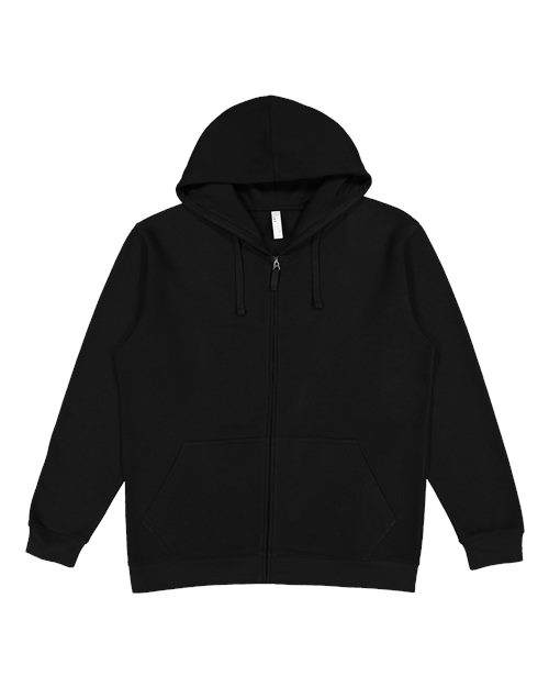 Unisex Full-Zip Fleece Hoodie Sweatshirt - Black
