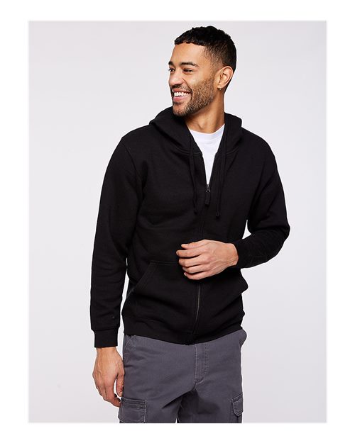Unisex Full-Zip Fleece Hoodie Sweatshirt - Black