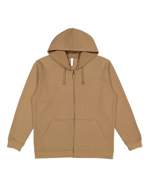 Unisex Full-Zip Fleece Hoodie Sweatshirt - Coyote Brown