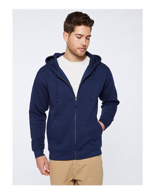 Unisex Full-Zip Fleece Hoodie Sweatshirt - Navy