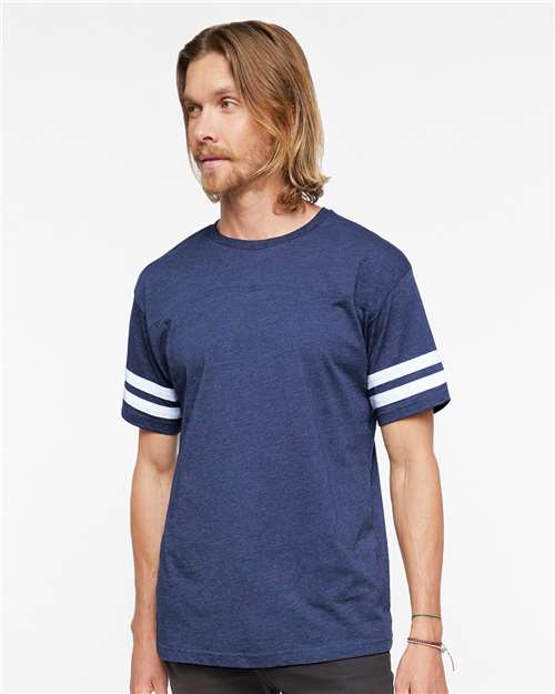 Men's Football Fine Jersey Tee - Vintage True Navy/ Blended White