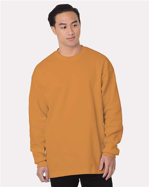 Men's USA-Made Heavyweight Waffle Knit Thermal - Caramel Brown