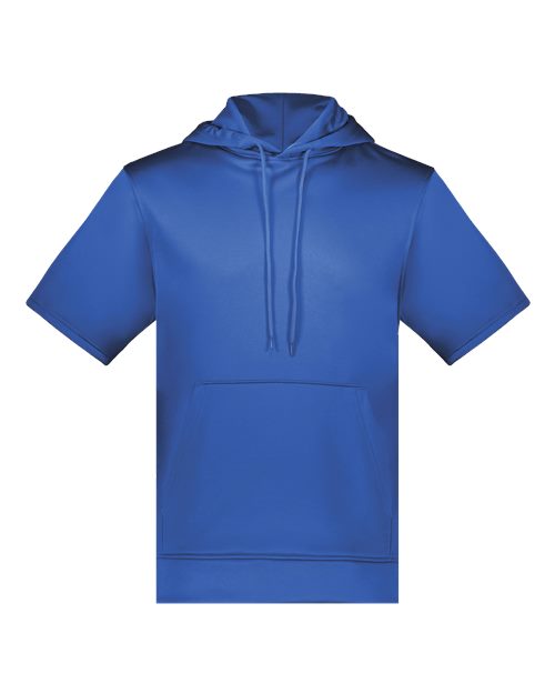 Unisex Fleece Short Sleeve Hooded Pullover - Royal