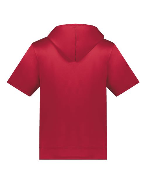 Unisex Fleece Short Sleeve Hooded Pullover - Scarlet