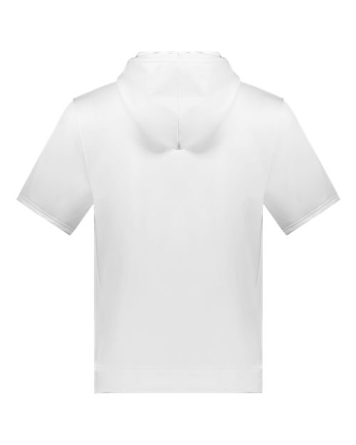Unisex Fleece Short Sleeve Hooded Pullover - White