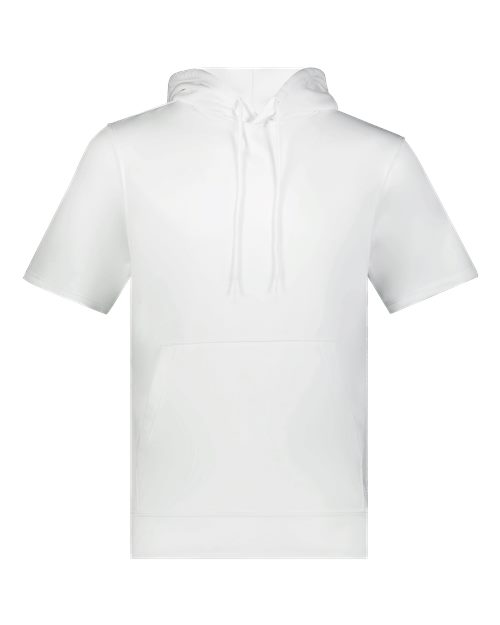 Unisex Fleece Short Sleeve Hooded Pullover - White