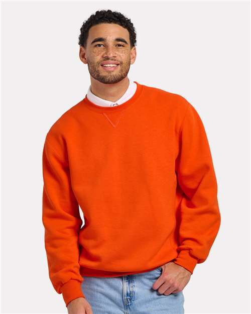 Men's Fleece Crewneck Sweatshirt - Burnt Orange
