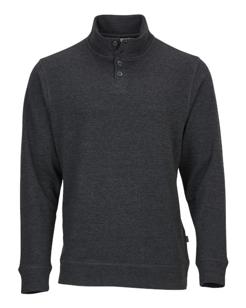 Men's French Terry Button Pullover - Charcoal Heather
