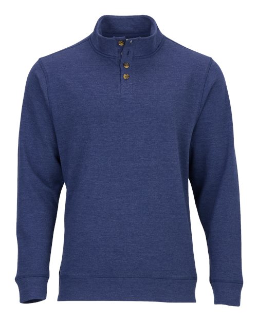 Men's French Terry Button Pullover - Navy Heather