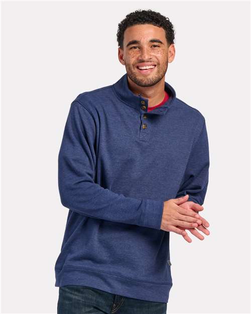Men's French Terry Button Pullover - Navy Heather