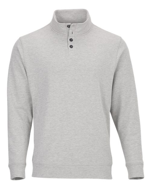 Men's French Terry Button Pullover - Oxford Heather