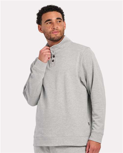 Men's French Terry Button Pullover - Oxford Heather
