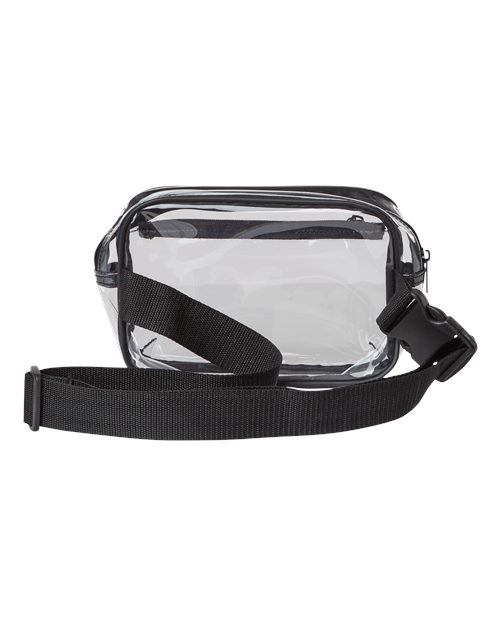 Clear Stadium 2-Pocket Fanny Pack/Crossbody Bag - Black
