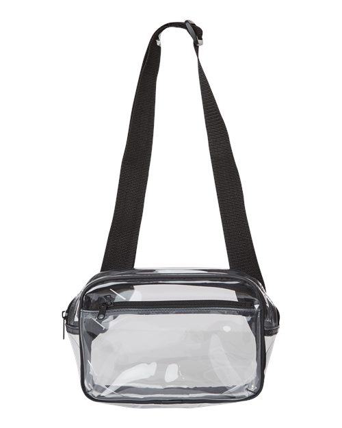 Clear Stadium 2-Pocket Fanny Pack/Crossbody Bag - Black
