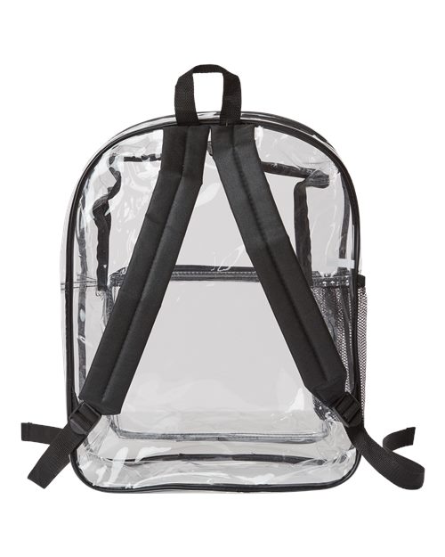 Large 17" Heavy Duty Clear Backpack - Black