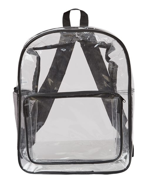 Large 17" Heavy Duty Clear Backpack - Black