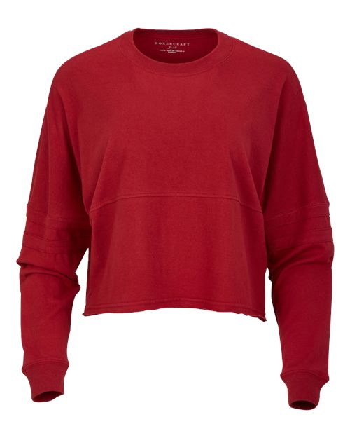 Women's Crop Retro Jesery - Brick Red