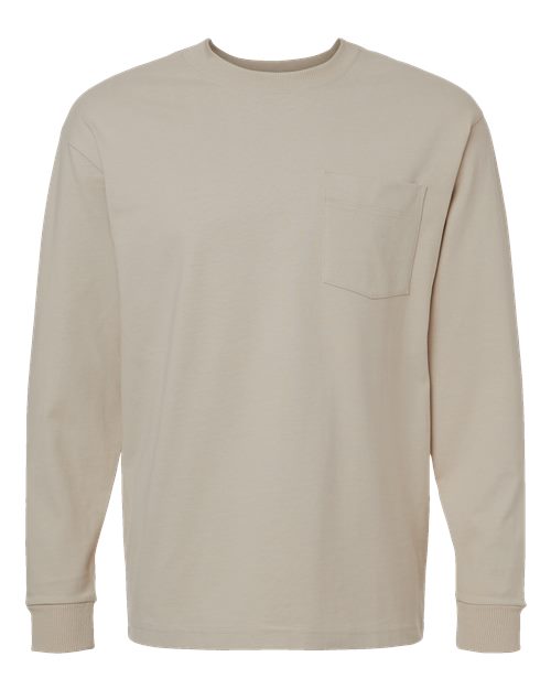 Unisex Super Heavyweight Long Sleeve Pocket Tee - Bone