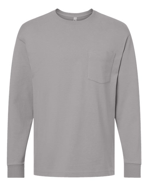 Unisex Super Heavyweight Long Sleeve Pocket Tee - Gravel