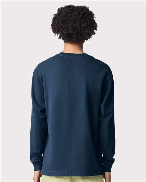 Unisex Super Heavyweight Long Sleeve Pocket Tee - Sea Blue